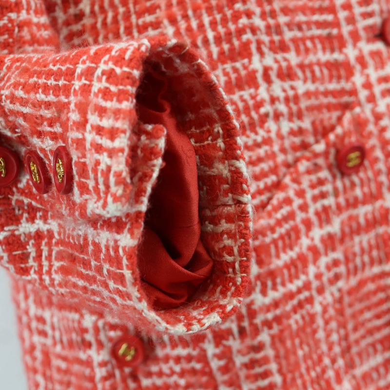 【日本直送】香奈兒紅色斜紋軟呢外套,CC標誌,貨號158560M-8
