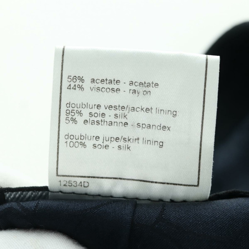 【日本直送】香奈兒外套和半裙套裝，羊毛材質，海軍藍，CC標誌，正品，貨號158565M-10