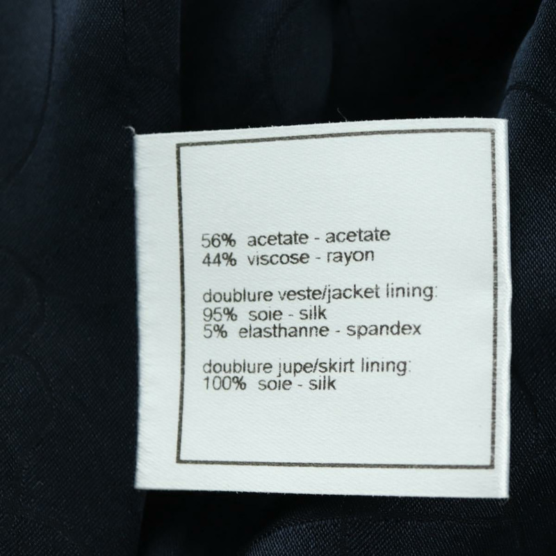 【日本直送】香奈兒外套和半裙套裝，羊毛材質，海軍藍，CC標誌，正品，貨號158565M-14