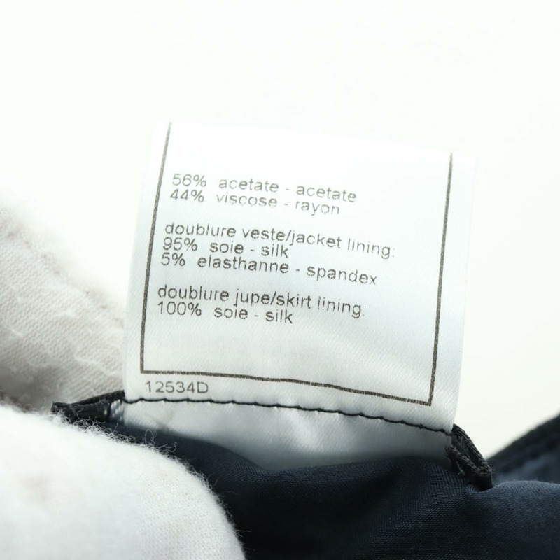 【日本直送】香奈兒外套和半裙套裝，羊毛材質，海軍藍，CC標誌，正品，貨號158565M-18