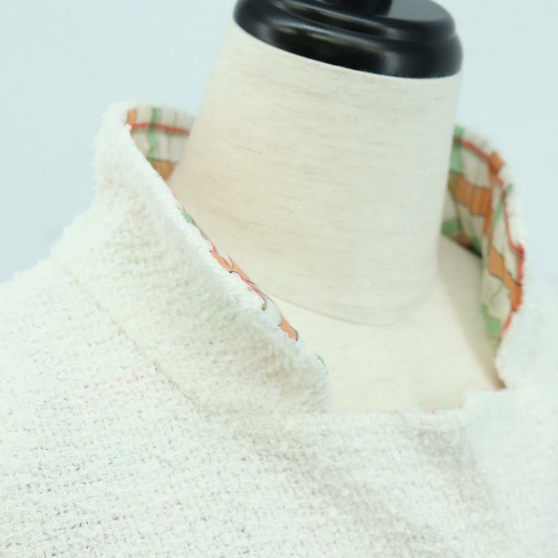 【日本直送】香奈兒白色斜紋軟呢外套，CC標誌，貨號158561SM-4