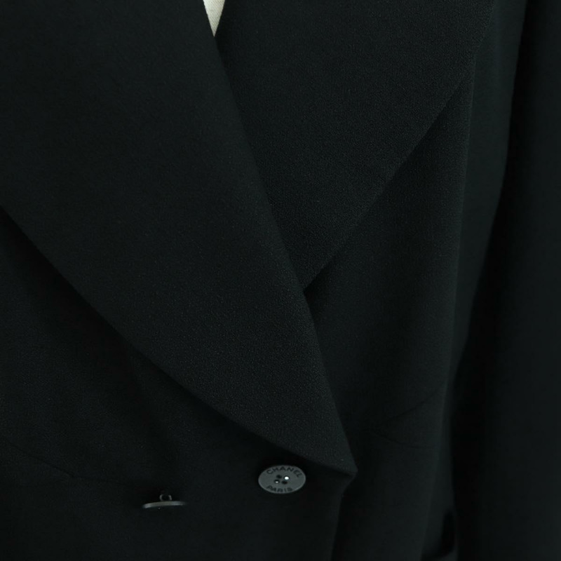 【日本直送】香奈兒黑色人造絲夾克，CC標誌，貨號158563M-5