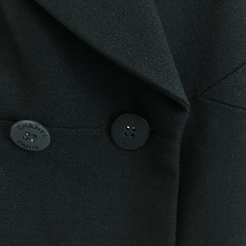 【日本直送】香奈兒黑色人造絲夾克，CC標誌，貨號158563M-6