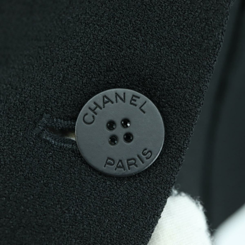 【日本直送】香奈兒黑色人造絲夾克，CC標誌，貨號158563M-7