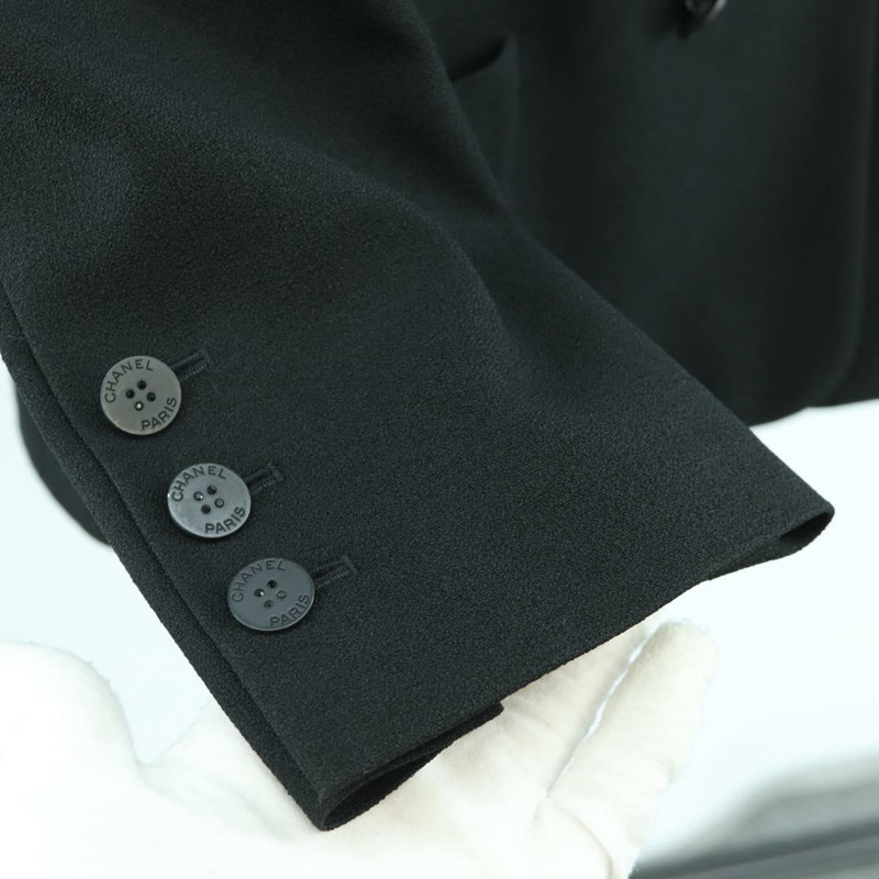 【日本直送】香奈兒黑色人造絲夾克，CC標誌，貨號158563M-8
