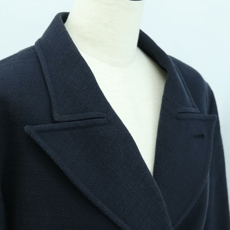 【日本直送】香奈兒雙排扣外套，棉質，海軍藍，CC標誌，正品 am10874V-4