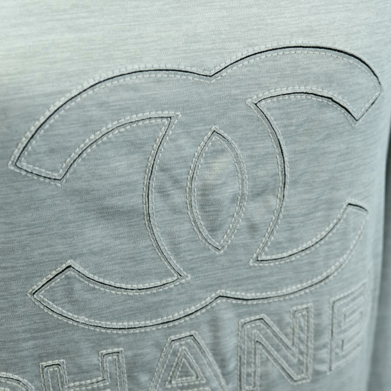 【日本直送】香奈兒 (CHANEL) CC 銀色黏膠纖維上衣,36 碼,正品,貨號 am10856V-4