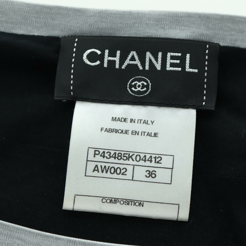【日本直送】香奈兒 (CHANEL) CC 銀色黏膠纖維上衣,36 碼,正品,貨號 am10856V-11