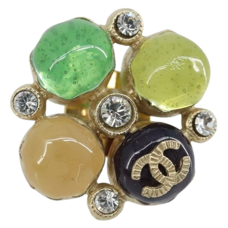 【日本直送】香奈兒 CC Gripoix 寶石胸針，金屬材質，多色金色，CC Auth am10855V-0