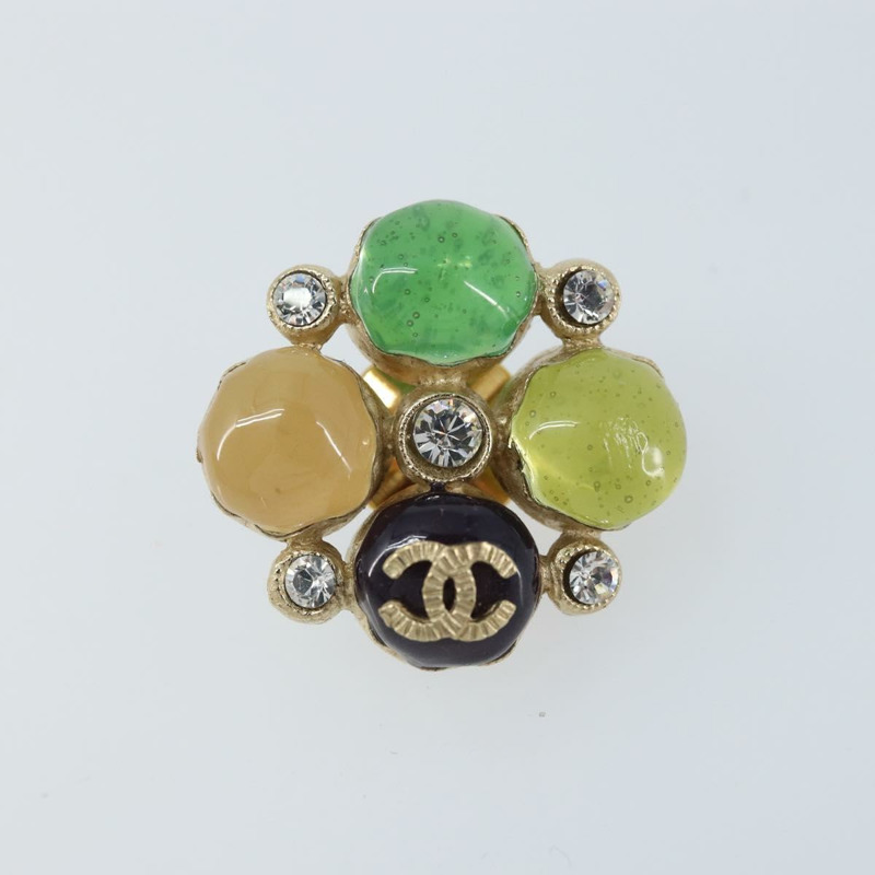 【日本直送】香奈兒 CC Gripoix 寶石胸針，金屬材質，多色金色，CC Auth am10855V-1