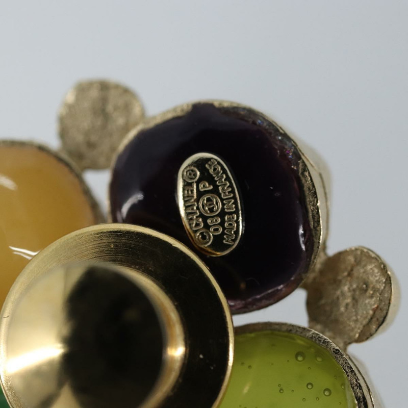 【日本直送】香奈兒 CC Gripoix 寶石胸針，金屬材質，多色金色，CC Auth am10855V-3