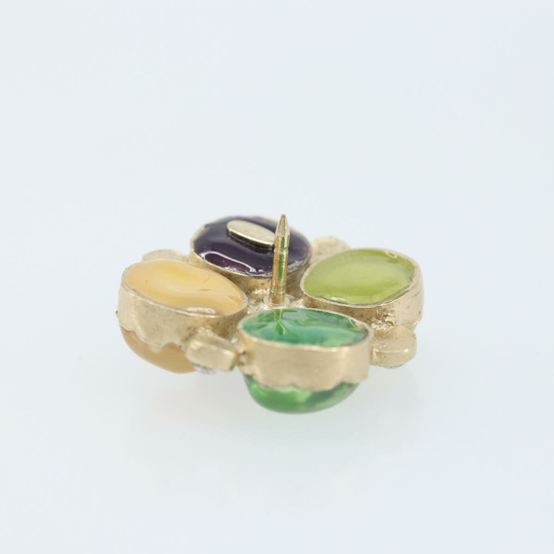 【日本直送】香奈兒 CC Gripoix 寶石胸針，金屬材質，多色金色，CC Auth am10855V-7