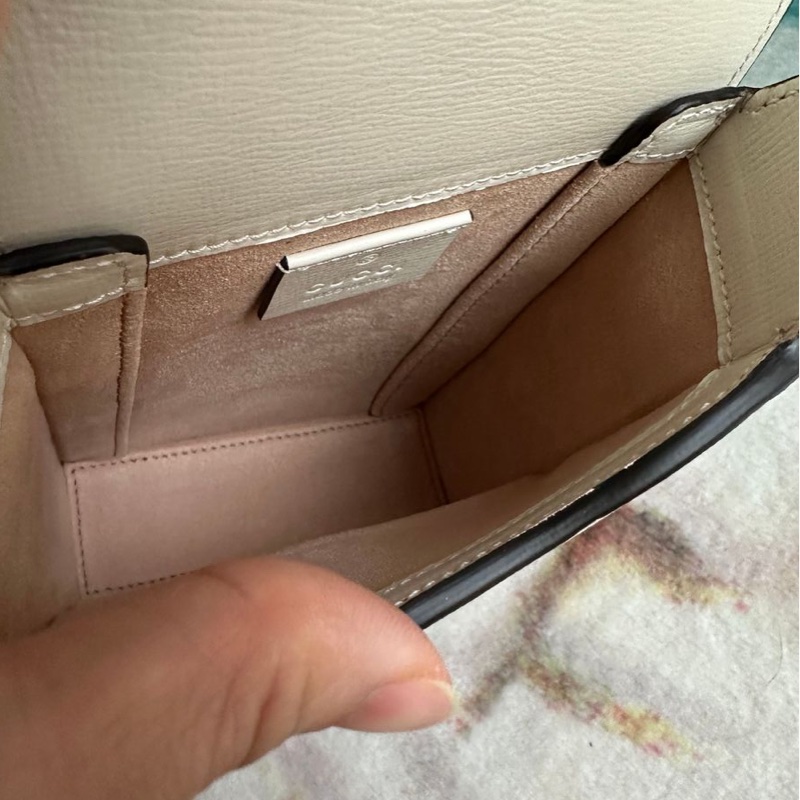 gucci crossbody bag 包  馬蹄扣 白色  米色老花-20