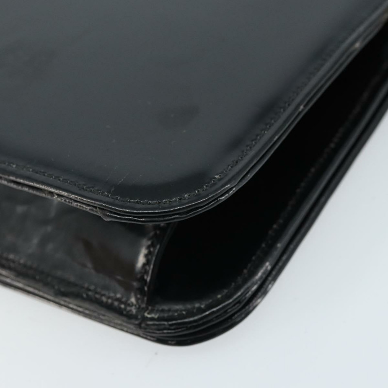 【日本直送】香奈兒鏈條肩背包 漆皮 黑色 金色 CC 標誌 Auth bs32777-14