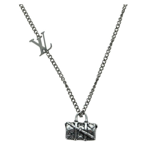 路易威登 Keepall 旅行項鍊，金屬銀色 M00914，LV 正品，編號 166997SAM