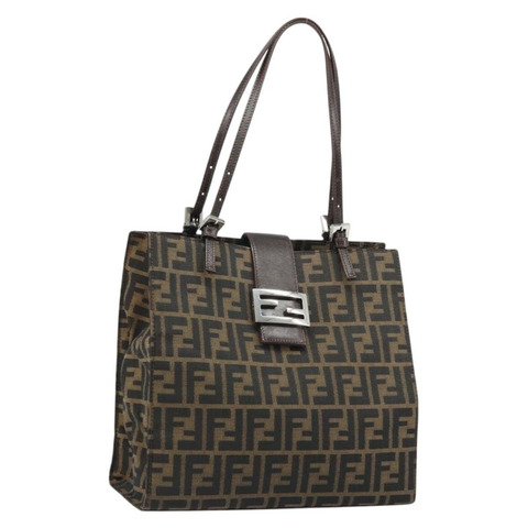 FENDI Zucca帆布Mamma Baguette托特包 黑色棕色 正品 171483V