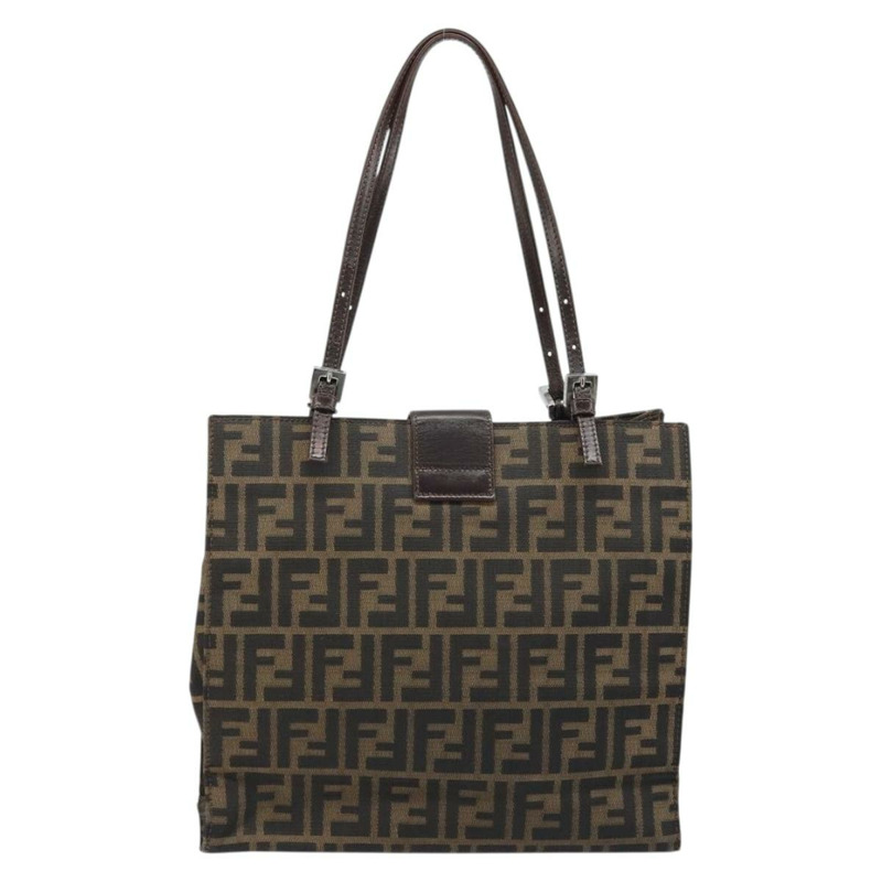【日本直送】FENDI Zucca帆布Mamma Baguette手袋 黑色棕色 正品 171483V-1