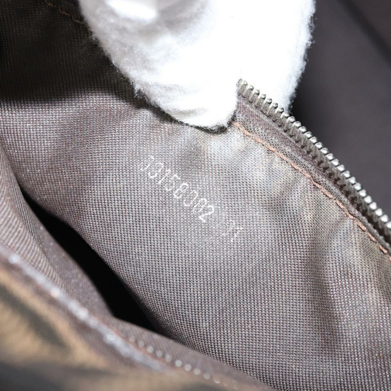 【日本直送】FENDI Zucca帆布Mamma Baguette手袋 黑色棕色 正品 171483V-11