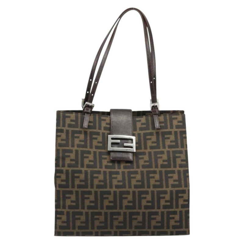 【日本直送】FENDI Zucca帆布Mamma Baguette手袋 黑色棕色 正品 171483V-12