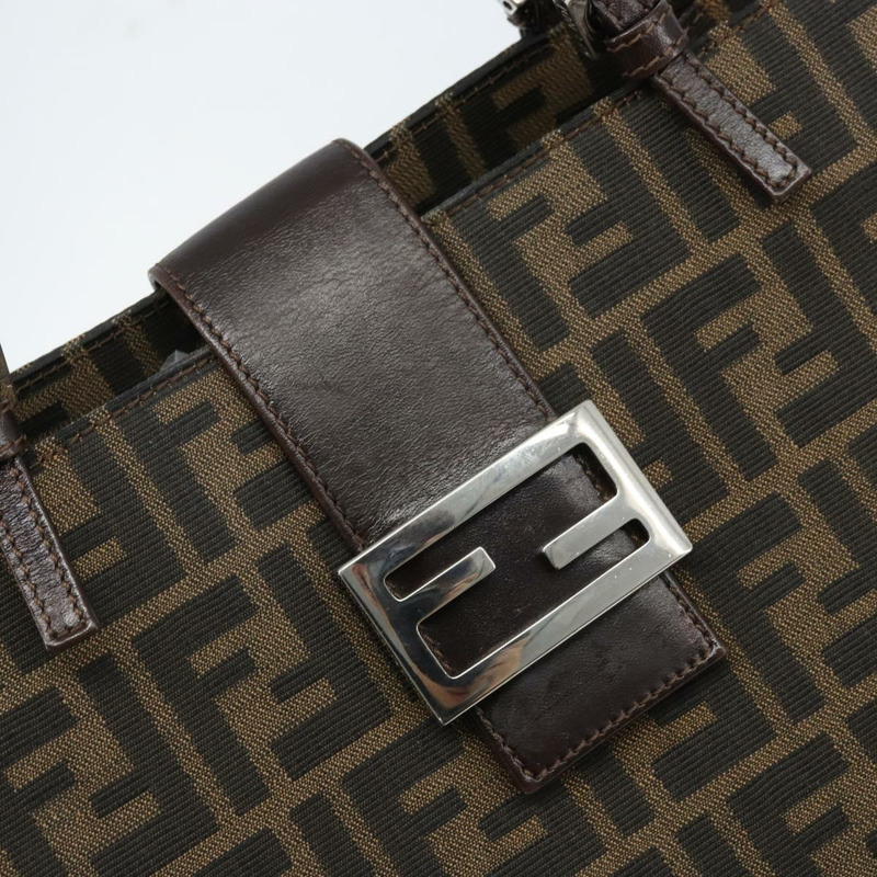 【日本直送】FENDI Zucca帆布Mamma Baguette手袋 黑色棕色 正品 171483V-18