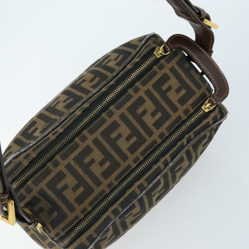 【日本直送】FENDI Zucca帆布單肩包 棕色/黑色 正品 LNZ068-5