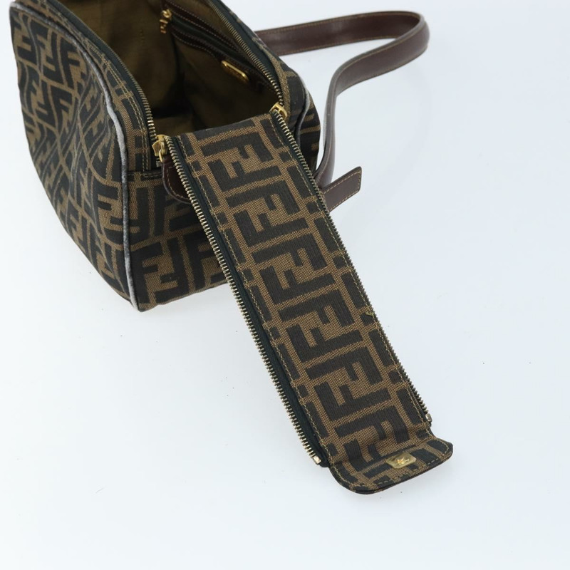 【日本直送】FENDI Zucca帆布單肩包 棕色/黑色 正品 LNZ068-8