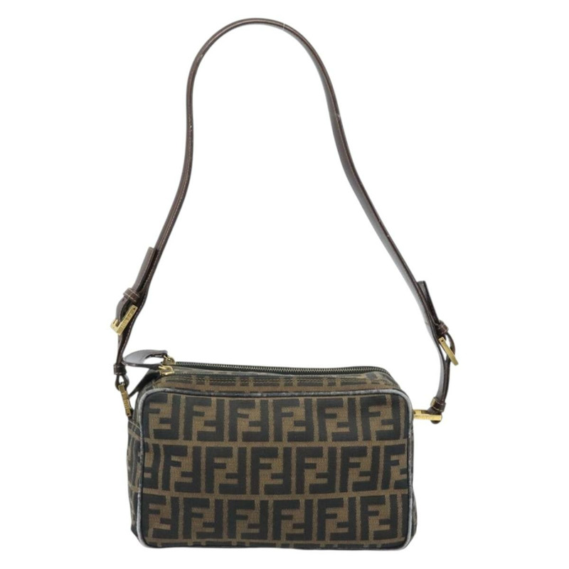 【日本直送】FENDI Zucca帆布單肩包 棕色/黑色 正品 LNZ068-12