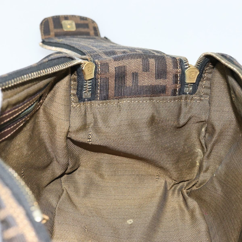 【日本直送】FENDI Zucca帆布單肩包 棕色/黑色 正品 LNZ068-19