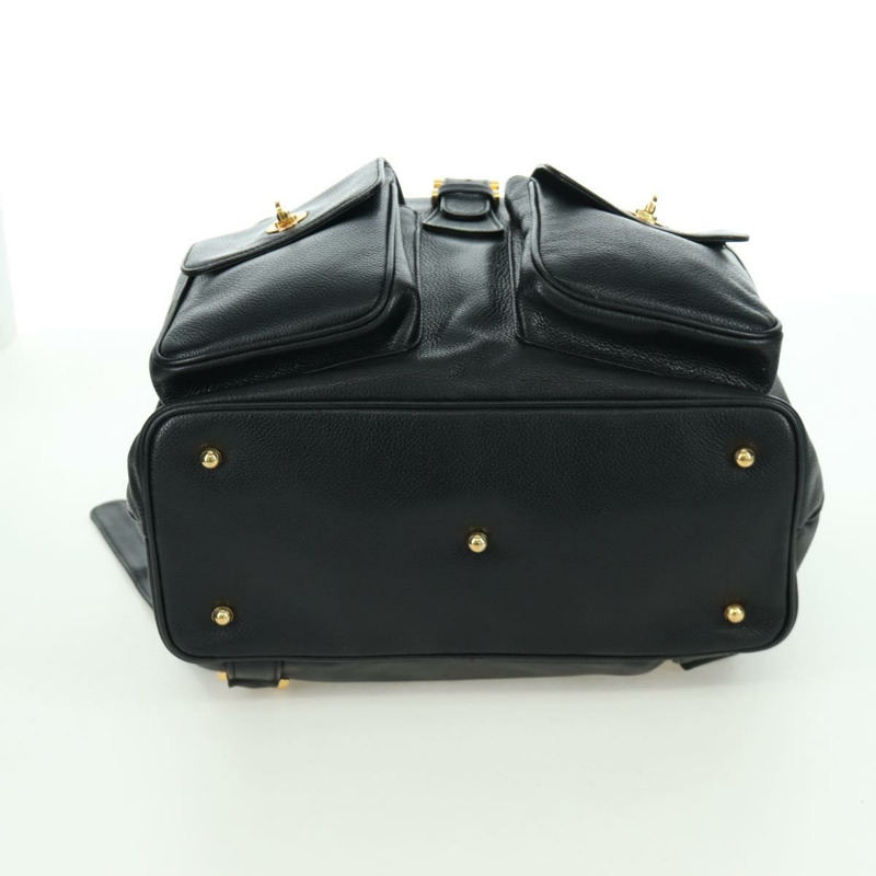 【日本直送】蒂芬妮 (TIFFANY&Co.) 黑色金色皮革雙肩包，正品 LNZ354V-4