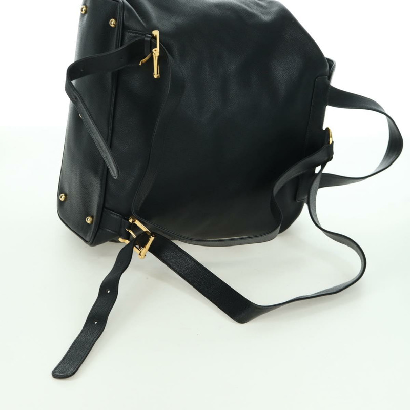 【日本直送】蒂芬妮 (TIFFANY&Co.) 黑色金色皮革雙肩包，正品 LNZ354V-7