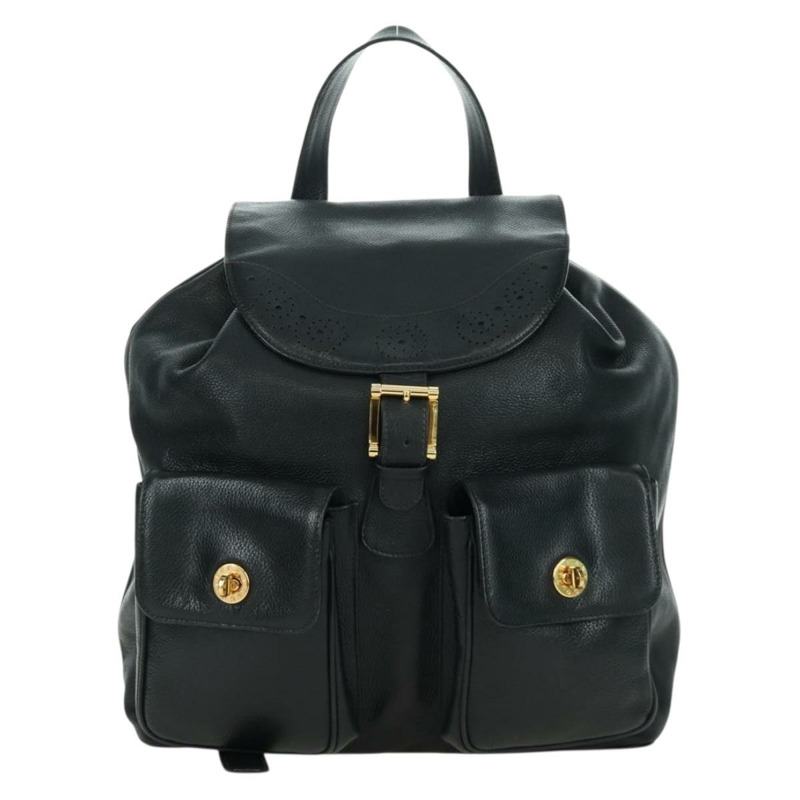 【日本直送】蒂芬妮 (TIFFANY&Co.) 黑色金色皮革雙肩包，正品 LNZ354V-12