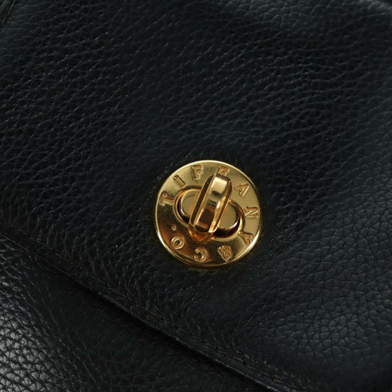 【日本直送】蒂芬妮 (TIFFANY&Co.) 黑色金色皮革雙肩包，正品 LNZ354V-19