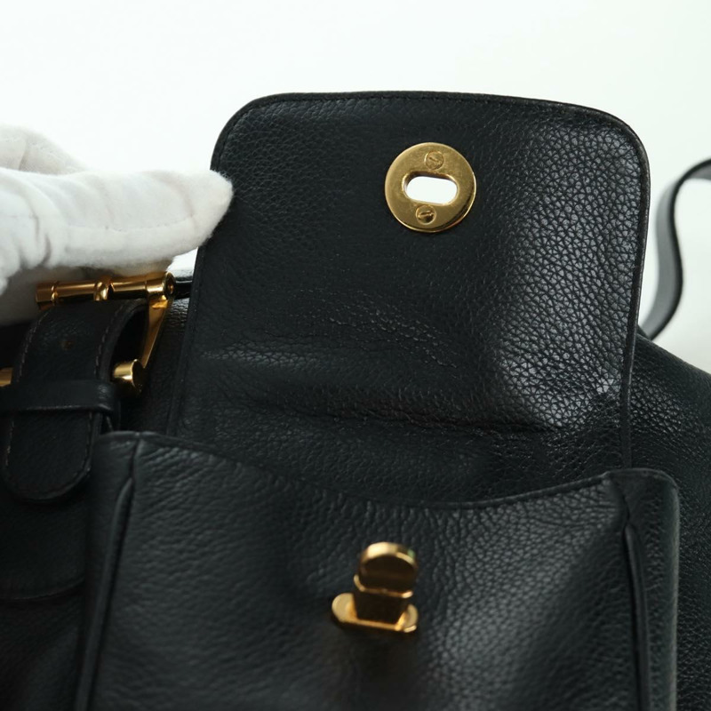 【日本直送】蒂芬妮 (TIFFANY&Co.) 黑色金色皮革雙肩包，正品 LNZ354V-20