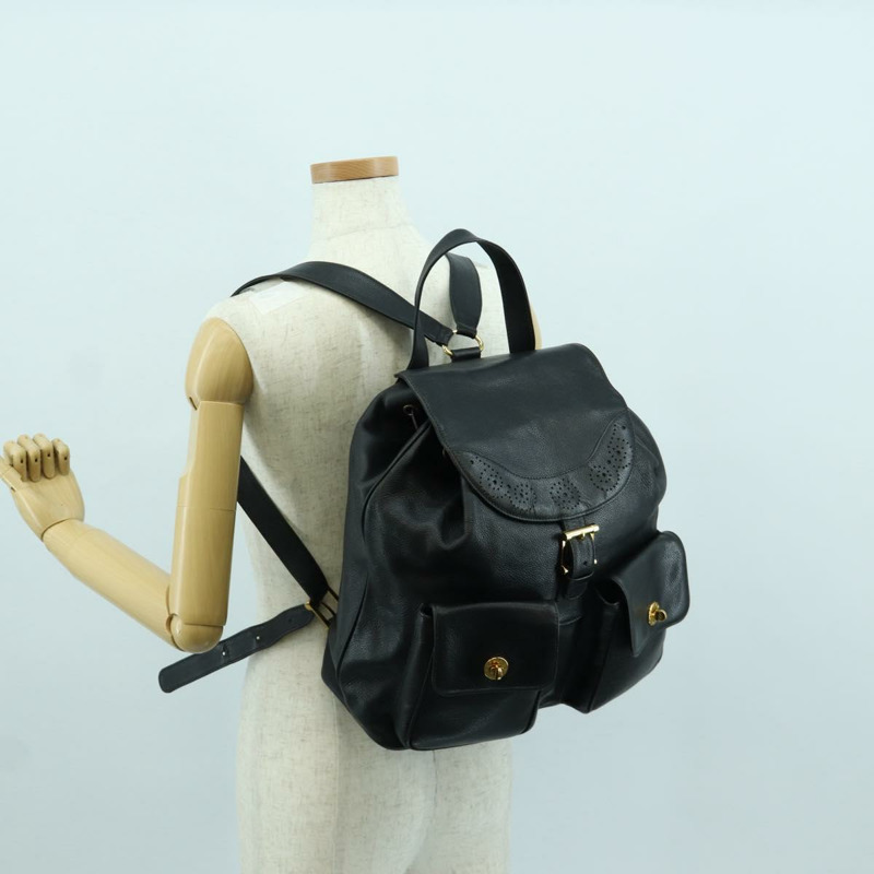 【日本直送】蒂芬妮 (TIFFANY&Co.) 黑色金色皮革雙肩包，正品 LNZ354V-30