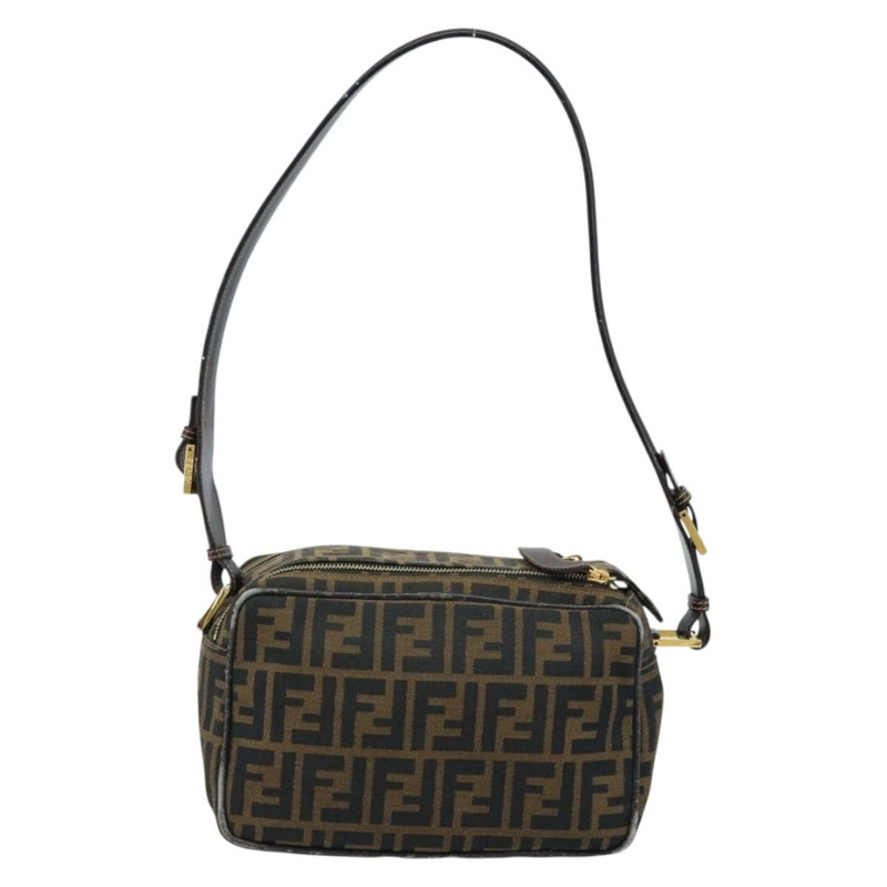 【日本直送】FENDI Zucca帆布單肩包 棕色 黑色 正品 LNZ213-1