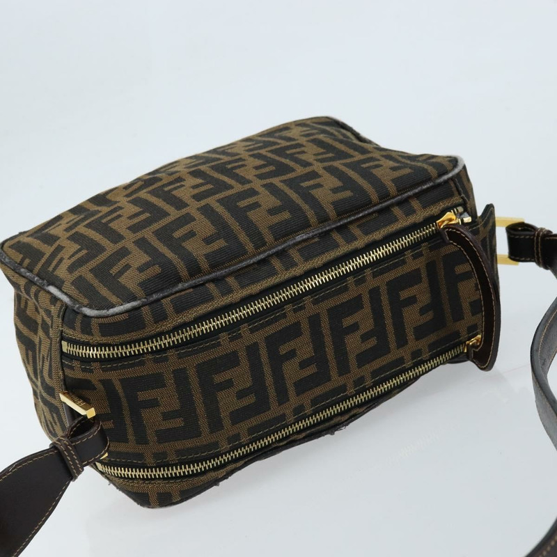 【日本直送】FENDI Zucca帆布單肩包 棕色 黑色 正品 LNZ213-5