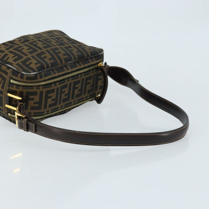 【日本直送】FENDI Zucca帆布單肩包 棕色 黑色 正品 LNZ213-6