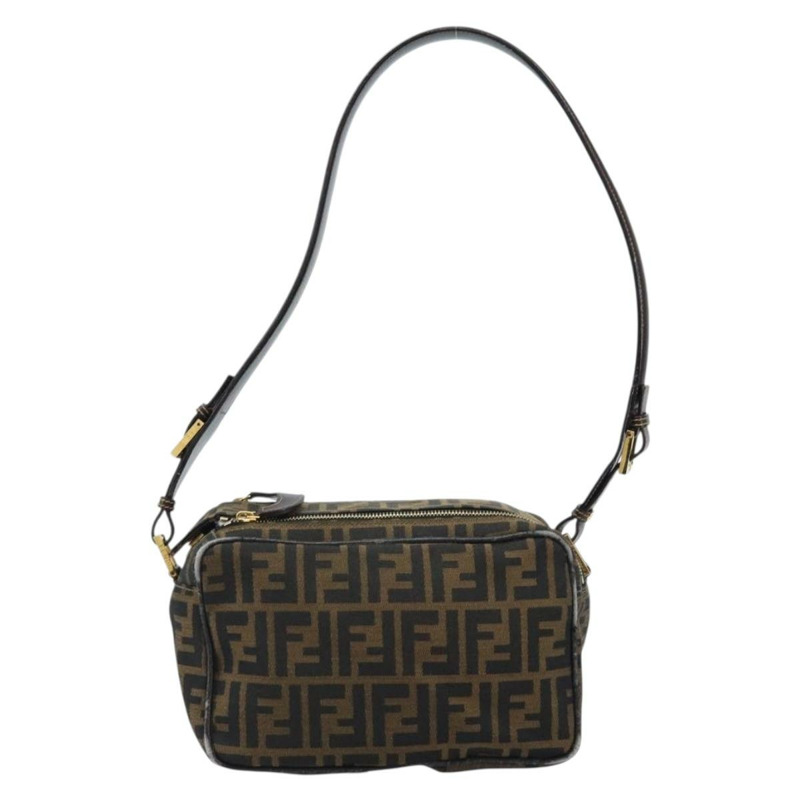 【日本直送】FENDI Zucca帆布單肩包 棕色 黑色 正品 LNZ213-12