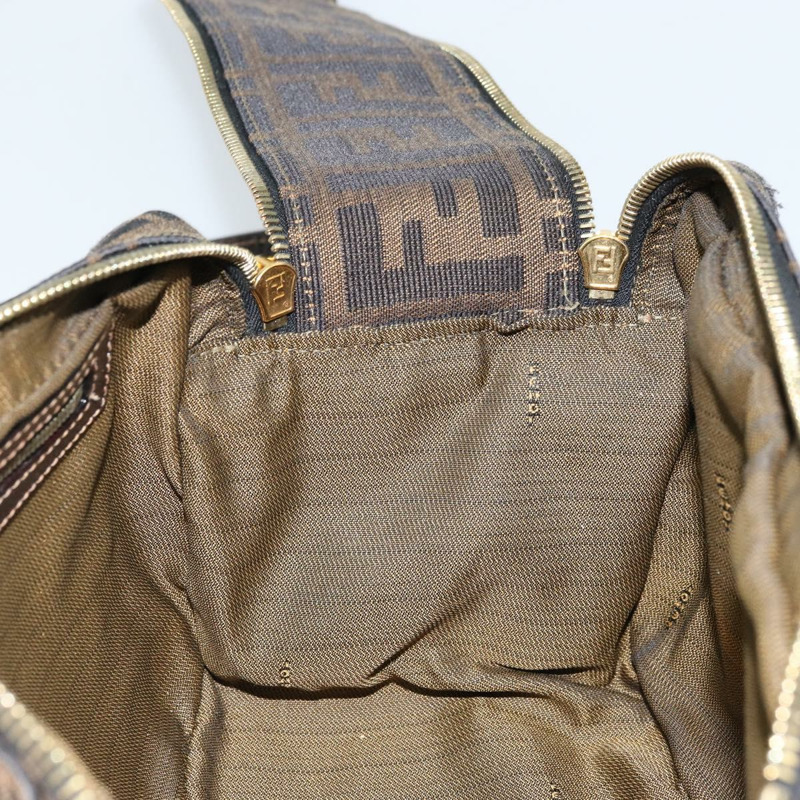 【日本直送】FENDI Zucca帆布單肩包 棕色 黑色 正品 LNZ213-18