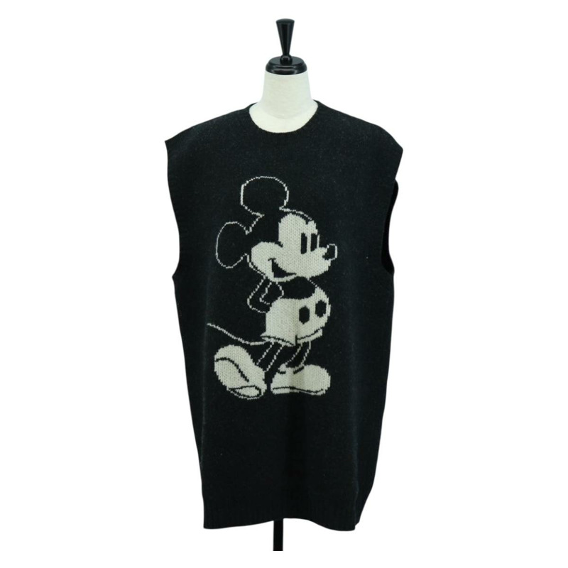 【日本直送】Miu Miu Disney 聯名針織背心，純棉材質，黑色，正品 ARZ190M-0