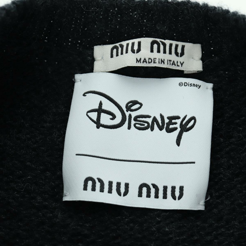 【日本直送】Miu Miu Disney 聯名針織背心，純棉材質，黑色，正品 ARZ190M-10