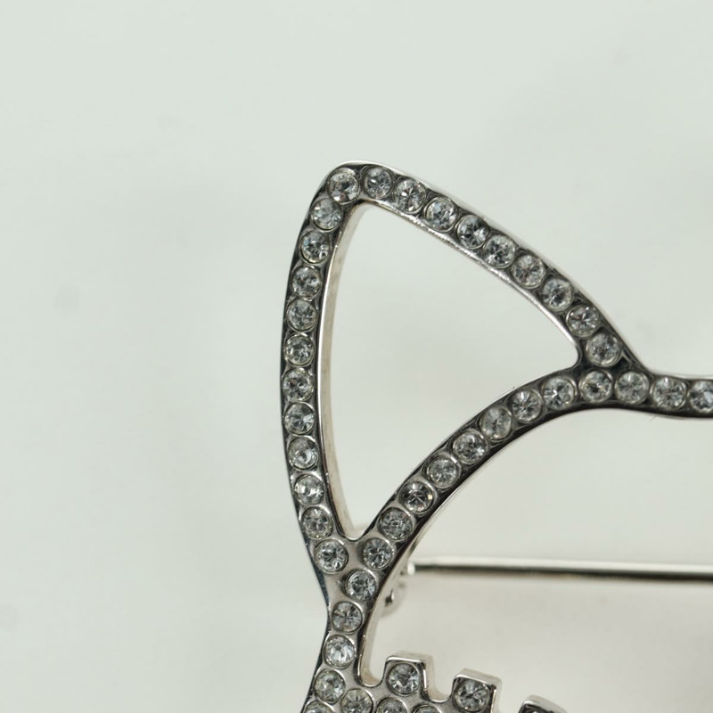 【日本直送】香奈兒貓咪胸針，金屬銀色，CC標誌，貨號ARZ169M-1