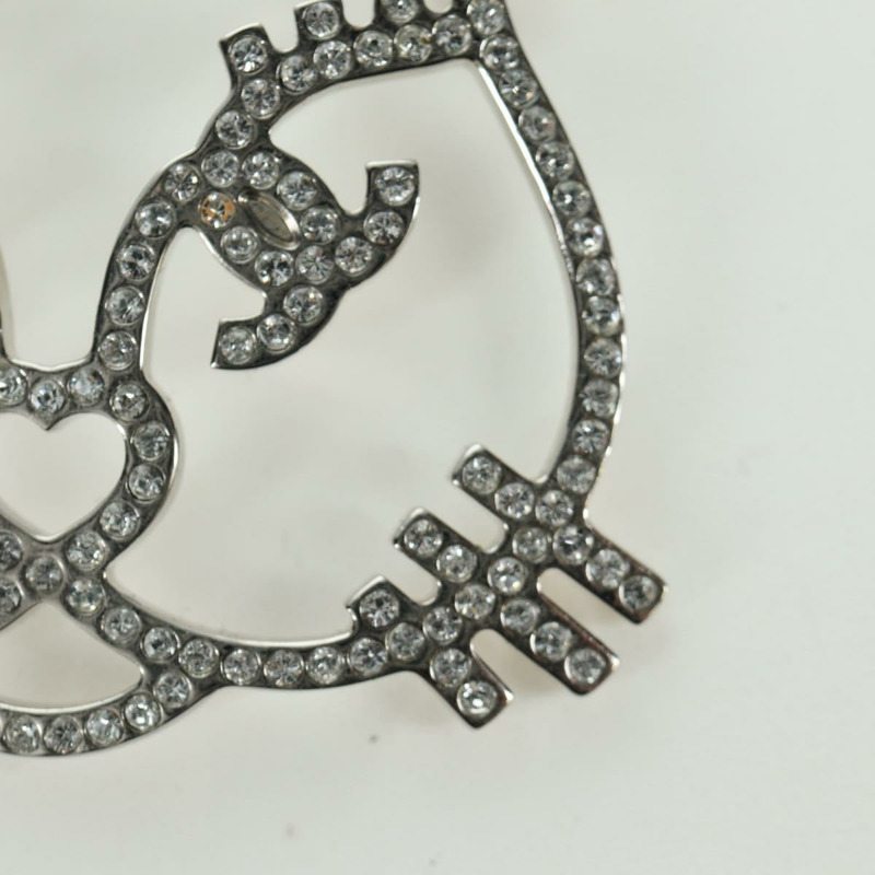 【日本直送】香奈兒貓咪胸針，金屬銀色，CC標誌，貨號ARZ169M-4