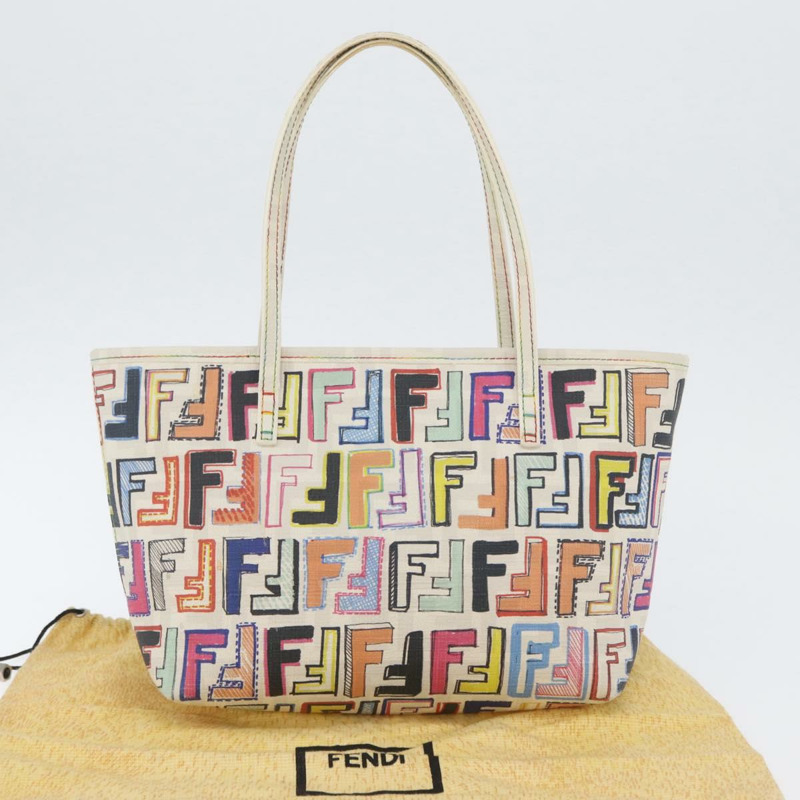 【日本直送】FENDI Zucca 帆布手提包 PVC 多色金色正品 ARZ066V-11