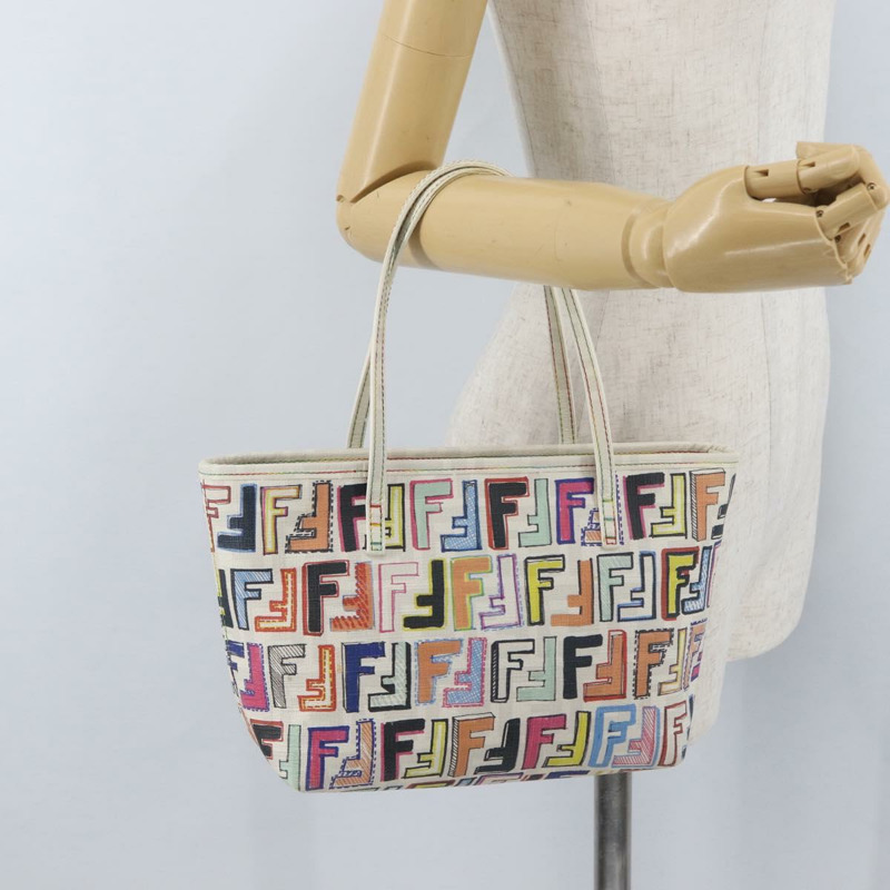 【日本直送】FENDI Zucca 帆布手提包 PVC 多色金色正品 ARZ066V-21