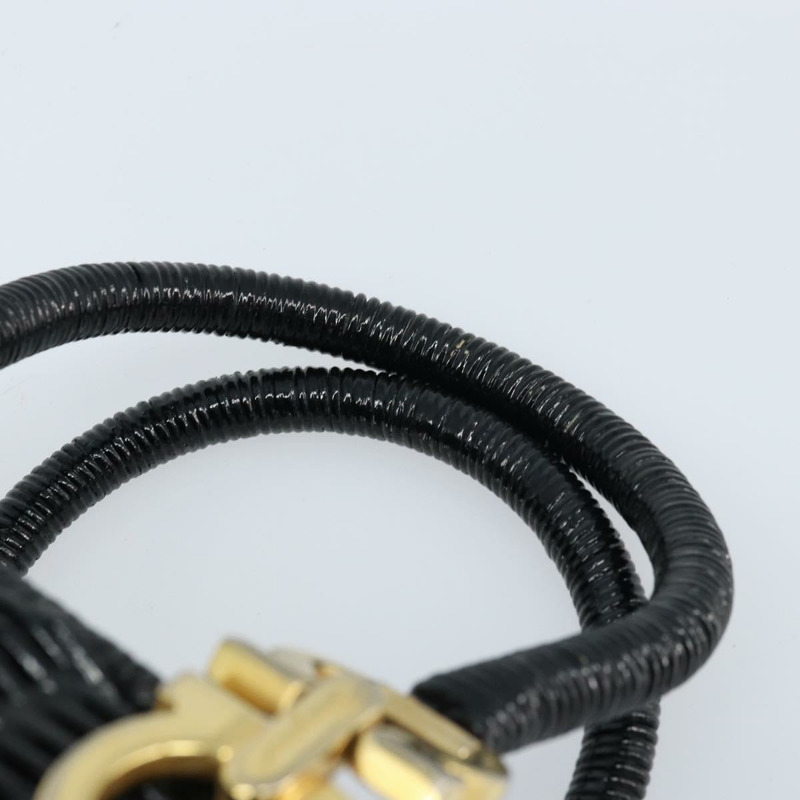【日本直送】Salvatore Ferragamo Gancini 手提包，藤編黑色金色，正品 ARZ047V-7