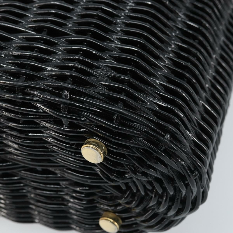 【日本直送】Salvatore Ferragamo Gancini 手提包，藤編黑色金色，正品 ARZ047V-8