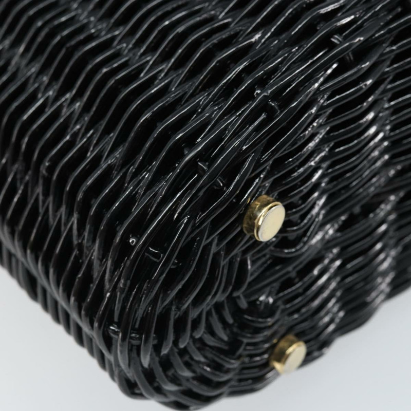 【日本直送】Salvatore Ferragamo Gancini 手提包，藤編黑色金色，正品 ARZ047V-15