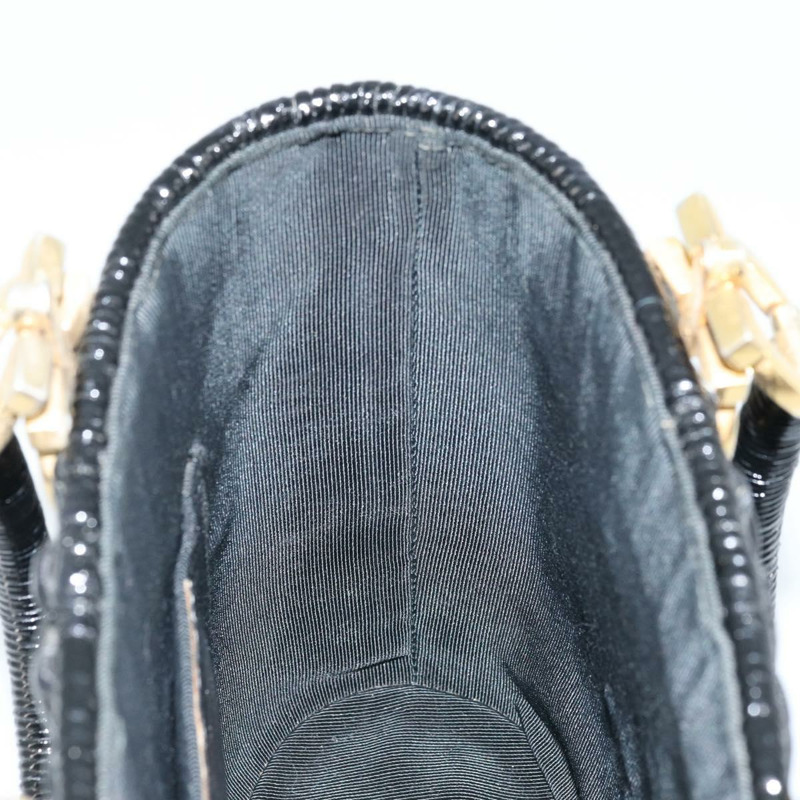 【日本直送】Salvatore Ferragamo Gancini 手提包，藤編黑色金色，正品 ARZ047V-17