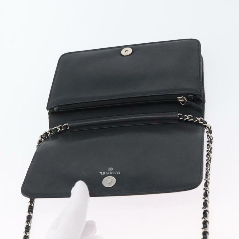 【日本直送】香奈兒 COCO 標誌鏈條單背包，漆皮黑色銀色 CC 標誌，正品編號 172433SAV-7